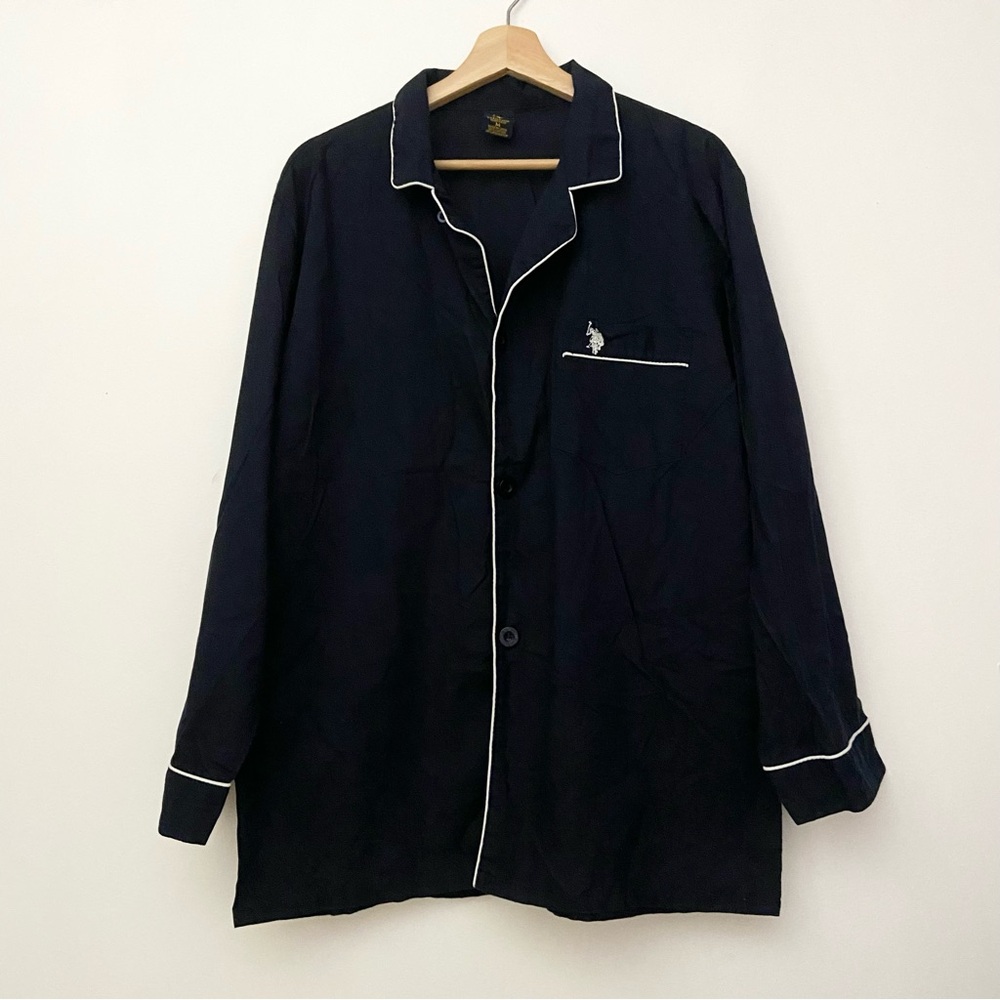 US Polo Assn. Navy Blue Button Up Pajama Shirt